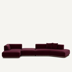 Open hoekbank links XL fluweel, Jacopo