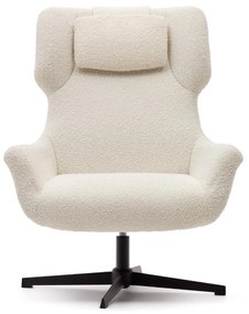 Kave Home Zalina Draaibare Fauteuil Wit Boucle