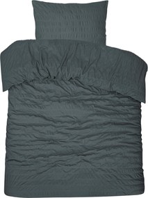 Dekbedovertrek Seersucker Deluxe - 100% katoensatijn - 140x200/220 - antraciet