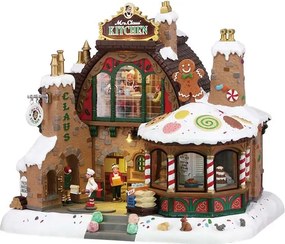 Lemax - 'Mrs. Claus' Kitchen' - Verlicht gebouw met animatie & muziek/geluid - Inclusief adapter