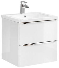 Comad Capri White badkamermeubel 60cm met witte wastafel en kraangat wit/eiken