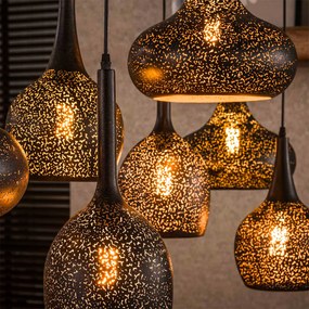Speelse Hanglamp Zwart Metaal