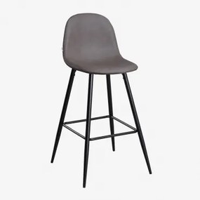 Set Van 4 Hoge Krukken Van Glamm-kunstleer Grijs – Antraciet & ↑75 Cm & Zwart - Sklum
