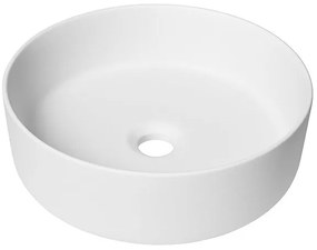QeramiQ Dely waskom - 36x36x12cm - zonder overloop - rond - keramiek - mat wit SW1244987