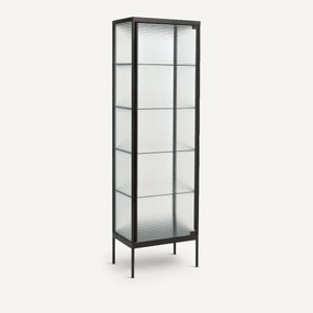 Vitrinekast in stalen metaal en glas Mambo