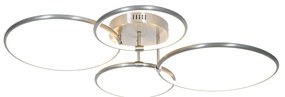 Design plafondlamp staal incl. LED 3-staps dimbaar 4-lichts - Joaniqa