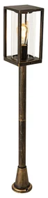 Vintage staande buitenlamp antiek goud 100 cm IP44 - Charlois Industriele / Industrie / Industrial, Klassiek / Antiek E27 IP44 Buitenverlichting