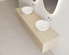 Gliss Design Timotheus badmeubel met 2 lades en ribbelfront 160cm corn silk