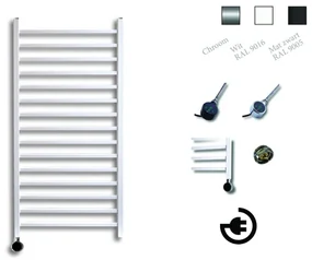 Sanicare Qubic Elektrische Design Radiator - 126.4 x 60 cm - 773 Watt - thermostaat zwart linksonder - wit HRLEZ 601264/W