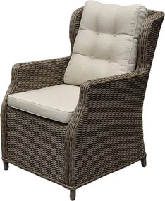 Ibiza dining tuinstoel bruin wicker | naturel mixed weave kussens
