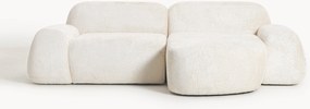 Modulaire teddy-bouclé hoekbank Wolke (3-zits)