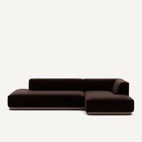 Rechter hoekbank XL in fluweel, Jacopo