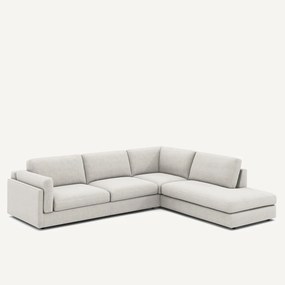 Hoekslaapbank met longchair, gerecycled katoen, CÉSAR