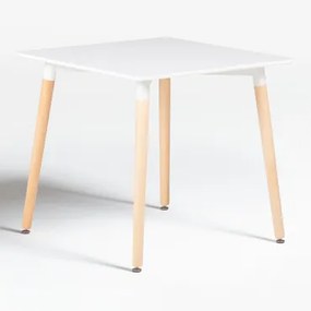 Vierkante Keukentafel 80x80 Cm In Beukenhout En Mdf Royal Wit - Sklum