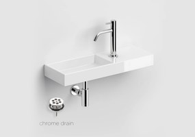 Clou Mini Wash Me keramische fontein 56cm wit glans met Freddo toiletkraan chroom