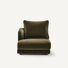 Halve bank links, modulair, van fluweel, TIBERIO