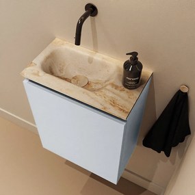 Mondiaz Ture DLux toiletmeubel 40cm clay met wastafel frappe links zonder kraangat