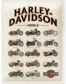 Metalen bord Harley Davidson - Models, ( x  cm)