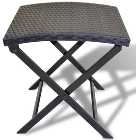 vidaXL Kruk inklapbaar poly rattan zwart