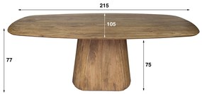 Eettafel Hout Met Ribbelpoot 215 Cm - 215 X 105cm.