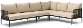 Hoek loungeset 6 personen Aluminium/wicker Grijs Coco Ibiza