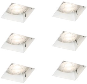 Set van 6 inbouwspots wit GU10 50mm trimless - Oneon
