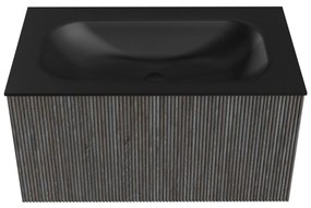 Mondiaz Kurve 80cm badmeubel shadow met 1 lade en wastafel big small midden zonder kraangat urban