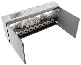 Mondiaz Ture DLux toiletmeubel 120cm plata met wastafel glace links zonder kraangat