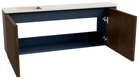 Mondiaz Joya DLux 110cm toiletmeubel ronding rechts walnut met wastafel faye links zonder kraangat meli