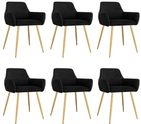vidaXL Eetkamerstoelen 6 st fluweel zwart
