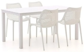 + 10% kassakorting | Diningset Forza | 4 personen aluminium | Tuinset stapelbaar | 5-delig | Kees Smit Tuinmeubelen
