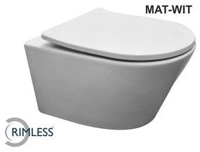 Wiesbaden Vesta wandcloset rimless met Shade slim toiletzitting softclose en quick release mat wit 32.6012