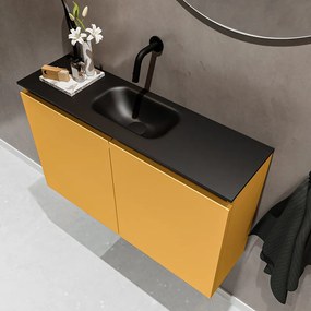 Mondiaz Ture 80cm toiletmeubel ocher met wastafel urban midden geen kraangat