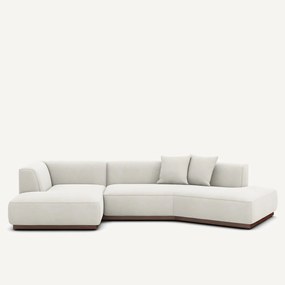 Open hoekbank links in linnen fluweel, JACOPO