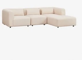 Rechtsmodulaire Chaise Longue Bank Van 3 Delen Fogler Teddystof Crème Beige - Sklum
