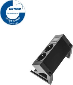 Bureau Stekkerdoos Zwart 2x 230V + EGST® Snoer 3m