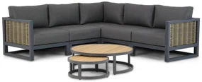 Hoek loungeset 5 personen Aluminium/wicker Grijs  Santika Furniture Santika