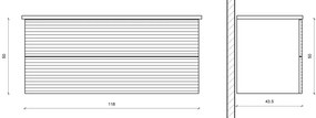 Sanigoods Maisy onderkast met ribbelfront 120cm walnoot