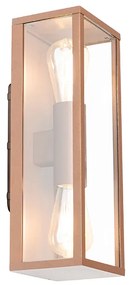 Industriële wandlamp roestbruin 38 cm 2-lichts IP44 - Charlois