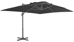 vidaXL Parasol met draagbare voet antraciet