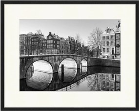 Ingelijste digitale print Amsterdam Sunrise Reflections