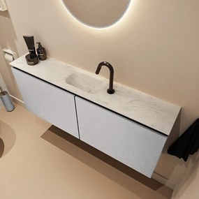 Mondiaz Ture DLux toiletmeubel 120cm plata met wastafel opalo midden met kraangat