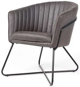 Eetkamerstoel - Nova - lederlook Soft antraciet