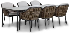 Tuinset 6 personen 240 cm Wicker Grijs Coco Olivine/Gianna