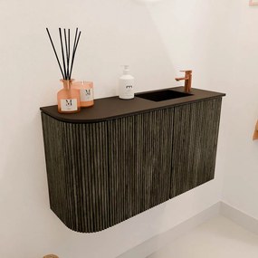 Mondiaz Joya 70cm toiletmeubel ronding links shadow met wastafel faye rechts 1 kraangat urban