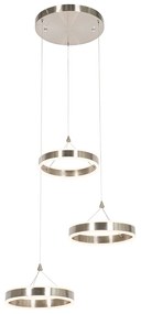 Hanglamp staal rond incl. LED 3-staps dimbaar 3-lichts - Lyani Design Binnenverlichting Lamp