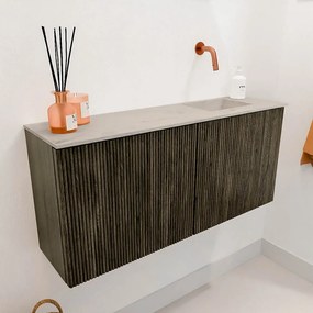 Mondiaz Joya DLux 90cm toiletmeubel shadow met wastafel faye rechts zonder kraangat opalo