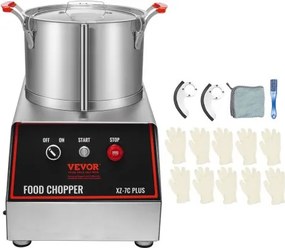 VEVOR Groentesnijder Elektrische Fruitsnijder 750 W, Groentesnijder 7,71 L RVS Multi-Cutter voor Fruit en Groenten, Hotels, Saladewinkels, Snackbars Keukenapparatuur Machines met Drukknoppen