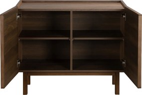 Kastje Walnoot Met Stoffen Deuren 90 Cm - 90x40x60cm.
