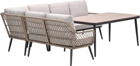 Garden Impressions Kalibo hoek lounge dining set R 4-delig - donker grijs